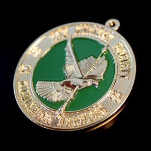 50mm Gold Frosted Colour Sports Pendant - Kilwinning Archery Awards Medals for the Ancient Society of Archers