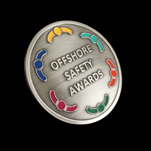 Clouse up of Offshore Safety AwardsMedal silver