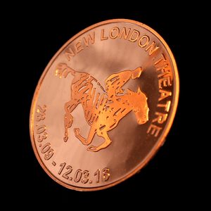Back of Custom Made War Horse Commemorative Coin to mark the success of the New London Theatre Production