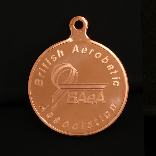 Bronze British Aerobatics Association Sports Medals produced by Medals UK