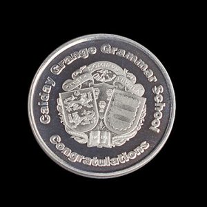 Calday Grammar School Awards Coin - 38mm silver minted Congratulations commemorative coin - Medals UK