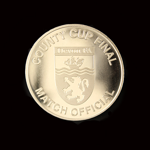 Devon County FA Commemorative Coin in silver produced by Medals UK for the County Cup Final