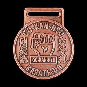 GKR Karate Club Sports Medals - 50mm bronze antique personalised sports medal