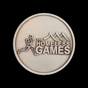 Homeless Games Commemorative Coin - 38mm antique finish personalised coin - by Medals UK