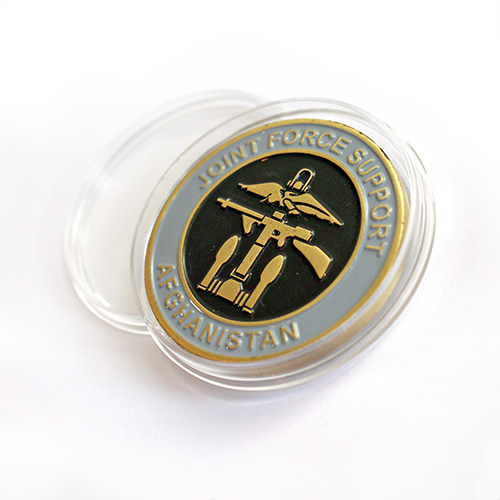 RAF Wittering 45mm Enameled Gold Commander Joint Force Support Afghanistan Commemorative Coin
