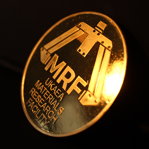 UKAEA MRF Commemorative Coin in gold to mark the opening of the new Materials Research Facility in 2016. Medals UK were praised for their Great Service Prompt and Efficient in delivering the coin