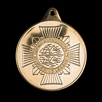 Nuneaton Swimming Sports Medals - Nuneaton Junior League 38mm Gold Minted Crest Sports Medal