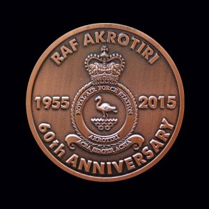 RAF Akritori Crest 50mm Bronze Antique Finish 60th Anniversary Medal