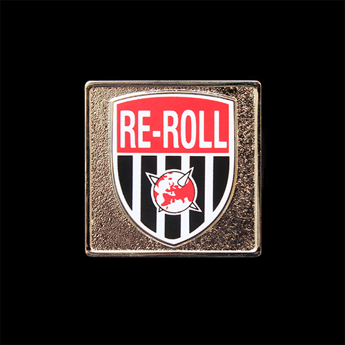 Re-Roll 30x30mm Silver Token with Printed Insert