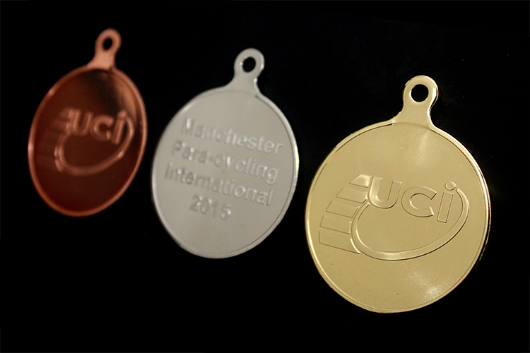 Para Cycling International Custom Made Sports Medal - Sports Award medal in gold with UCI logo - by Medals UK