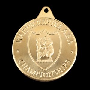 Warwickshire ASA Sports Medal - 38mm gold minted bespoke sports medal - by Medals UK