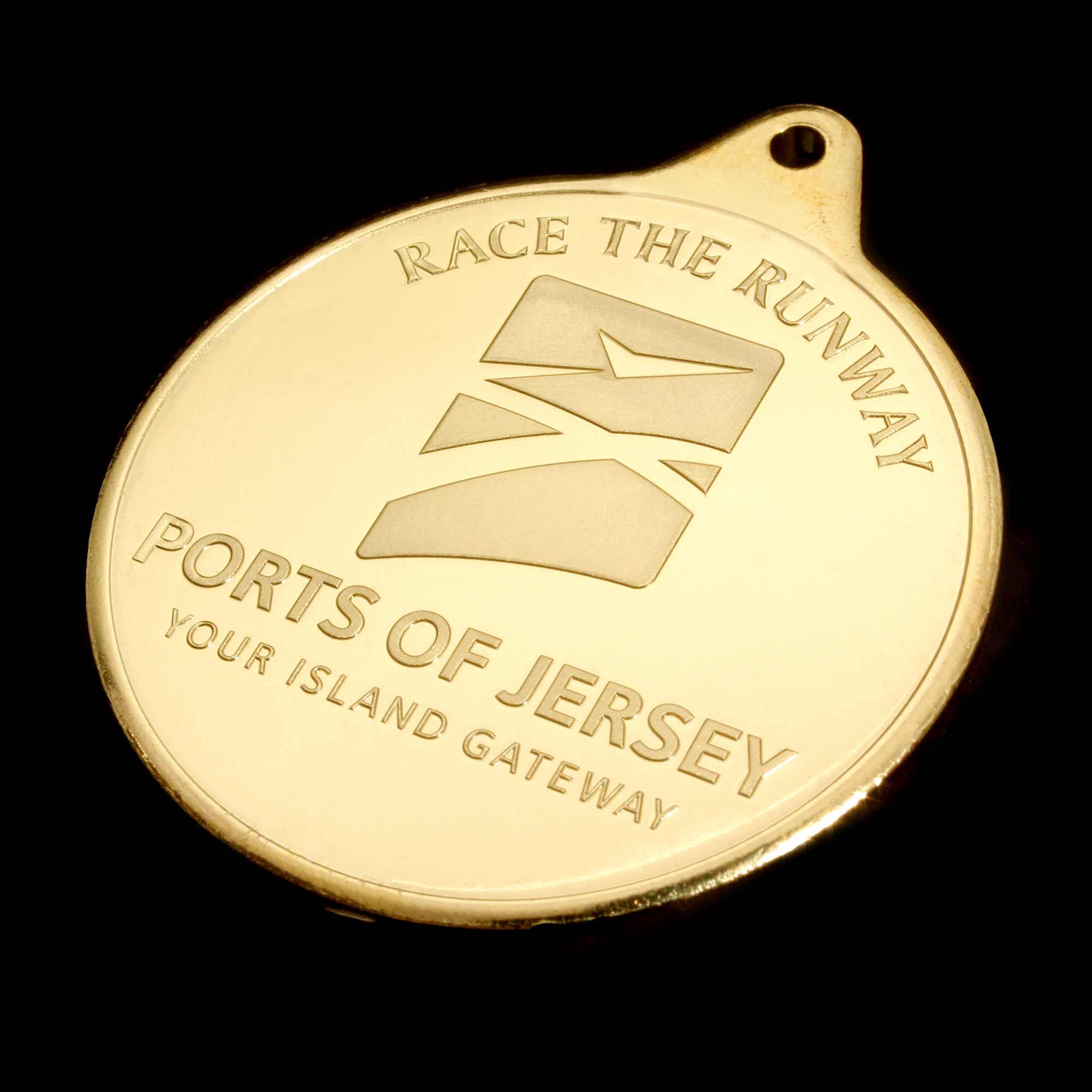 Close up if Ports of Jersey Ride the Runway gold medal