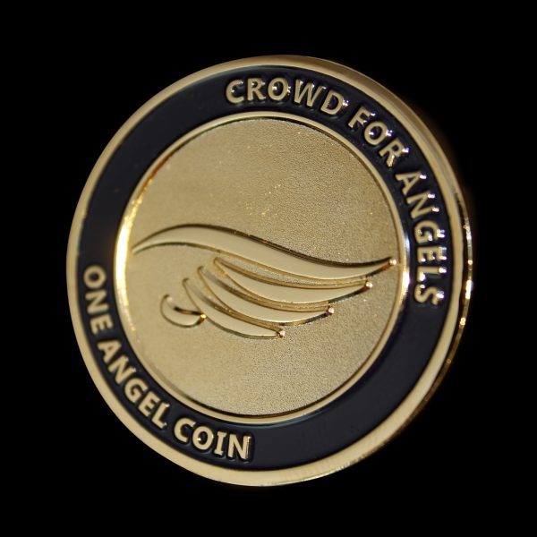 38mm Gold Frosted Colour Angel Commemorative Coin Obverse for Crowd for Angels Limited